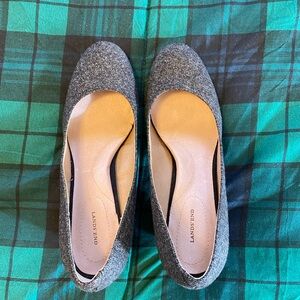 Ladies Lands’ End Minnie charcoal pumps.